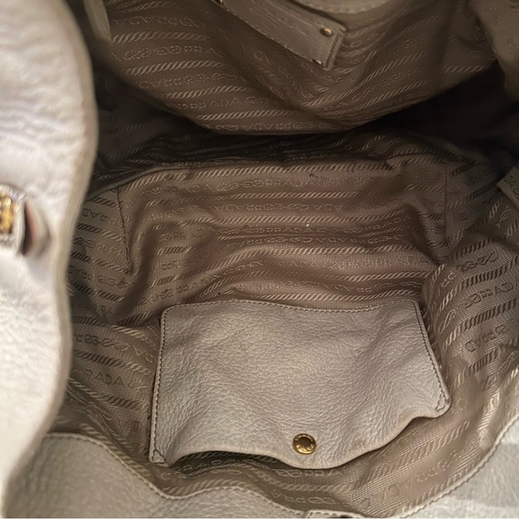 Authentic Prada Cervo Shine Double Zip Leather Tote - Picture 9 of 16